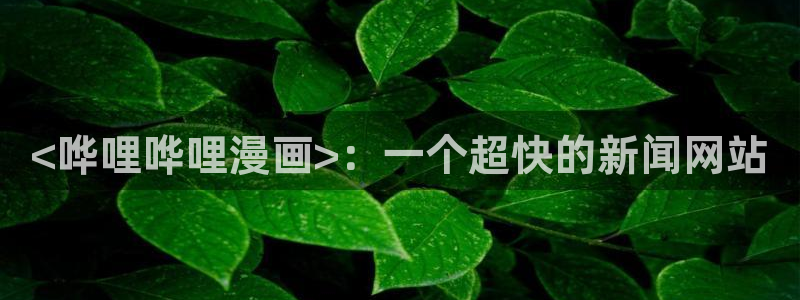 韩漫网址免费看：<哗哩哗哩漫画>：一个超快的新闻网站